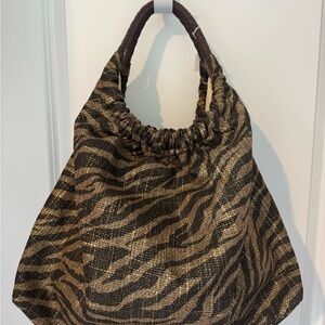 Black and gold Zebra Print Women's Bag